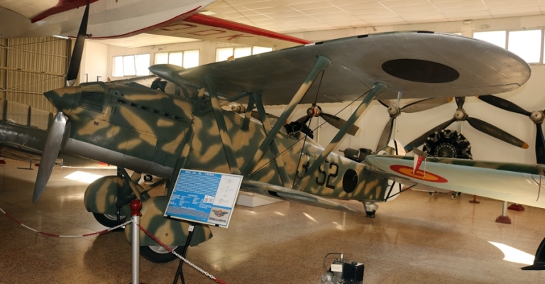 One of only two surviving Italian designed Fiat CR.32 fighters – actually a licence-built Hispano HA-132-L Chirri (CR.32quater) – Spanish Air Force Museum, Madrid (December 2016)