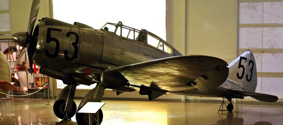 Seversky EP-106, designated J 9 in Swedish service (P-35A in the US) at the Swedish Air Force Museum in Malmen near Linköping during my visit to the museum in November 2017