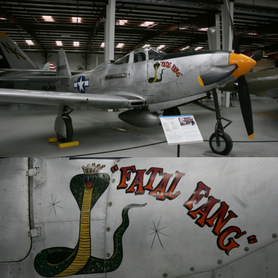 The airworthy Bell P-63A Kingcobra (s/n 42-69080) "Fatal Fang" at the Yanks Air Museum in Chino, California in 2013.